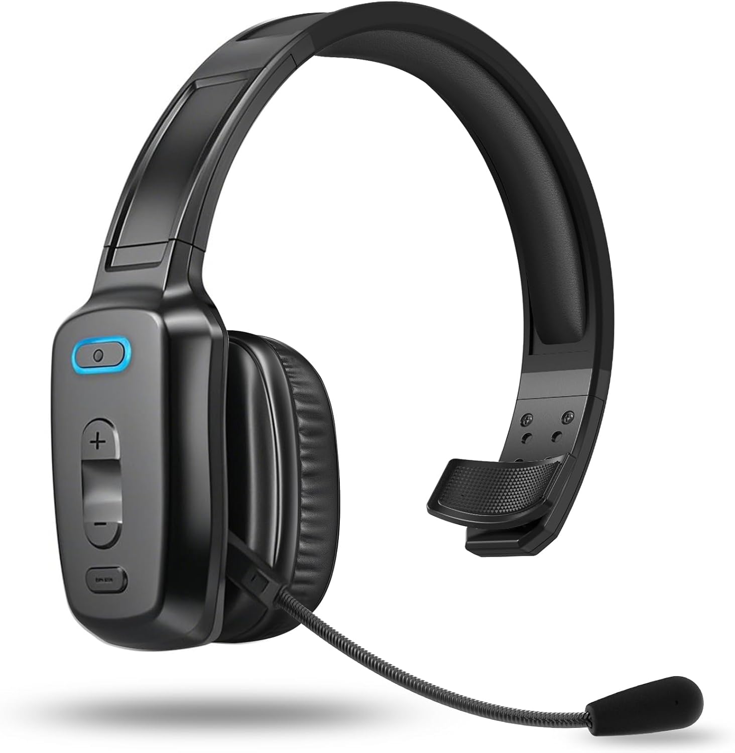 Bluetooth Headset, 60hrs Noise Canceling V5.2 Over Head Headphones, Single Ear Trucker Wireless Headset with Mic, Mute Button