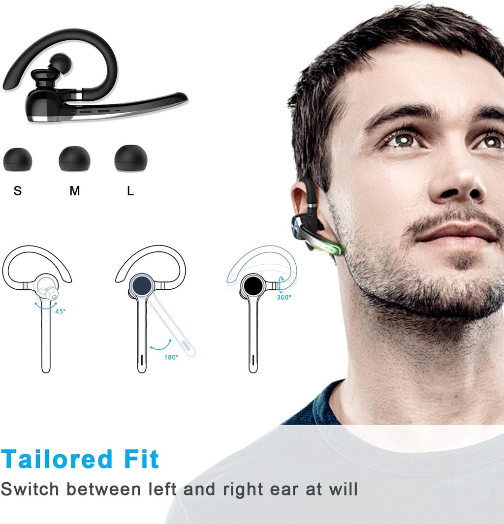 Bluetooth Headset, Wireless Bluetooth Earpiece with 500mAh