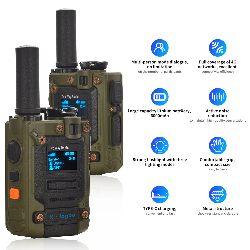 Walkie-Talkie - Two-Way Radio - Unlimited Range POC Two Way Radios Set