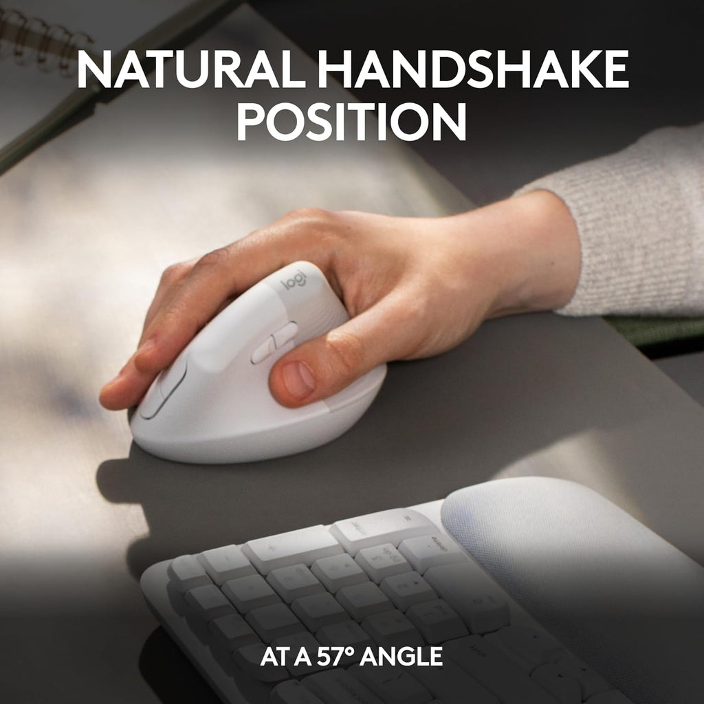 Logitech Wave Keys & Lift Vertical Mouse - Ergonomic Bundle