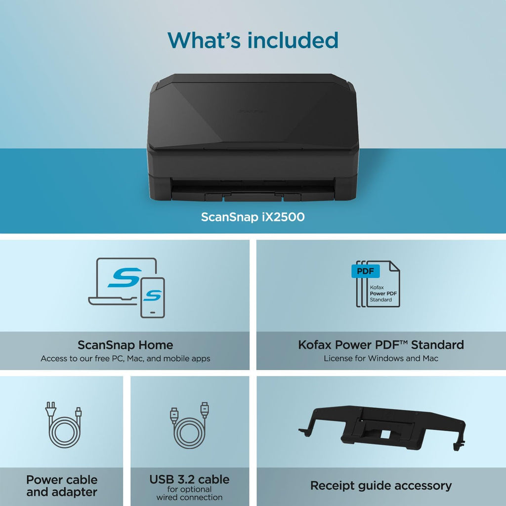 ScanSnap iX2500 Wireless or USB High-Speed Cloud Enabled Document