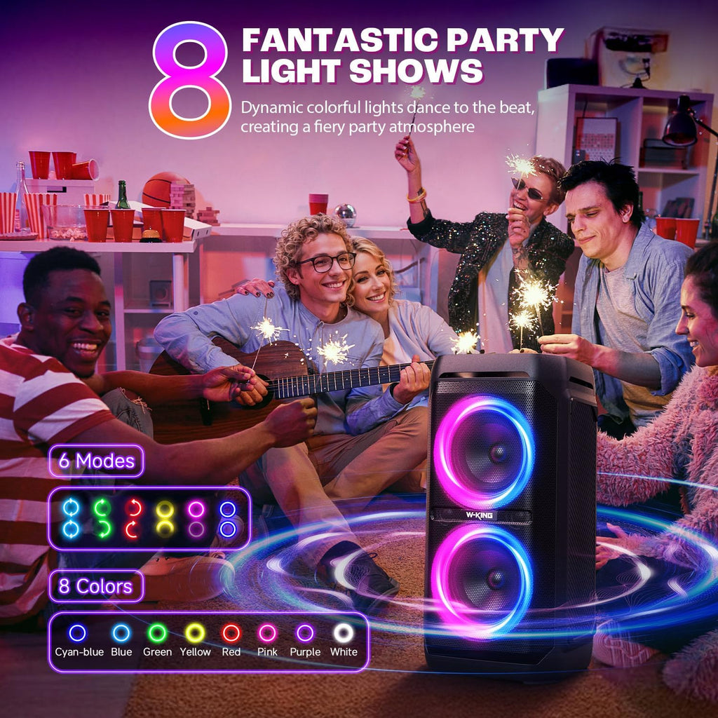 240W Max Large Bluetooth Speaker, Party Bluetooth Speaker Loud, IPX6 Waterproof Portable Speakers Outdoor