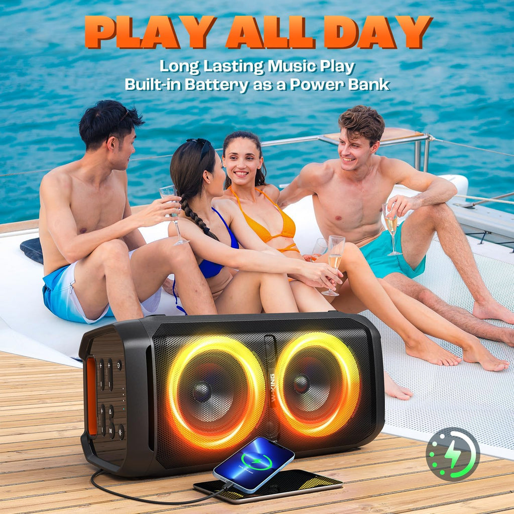 240W Max Large Bluetooth Speaker, Party Bluetooth Speaker Loud, IPX6 Waterproof Portable Speakers Outdoor